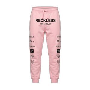Young & Reckless Sweatpants Mens 2XL Pink Multi Logo Joggers Y&R NWOT